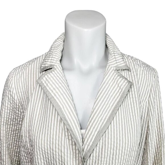 SANDRO Seersucker Striped Blazer - Picture 4 of 7